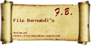 Filp Barnabás névjegykártya